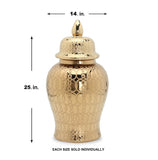 Hudson Gold Ceramic Scroll Ginger Jar (Multiple sizes)