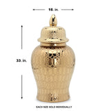 Hudson Gold Ceramic Scroll Ginger Jar (Multiple sizes)