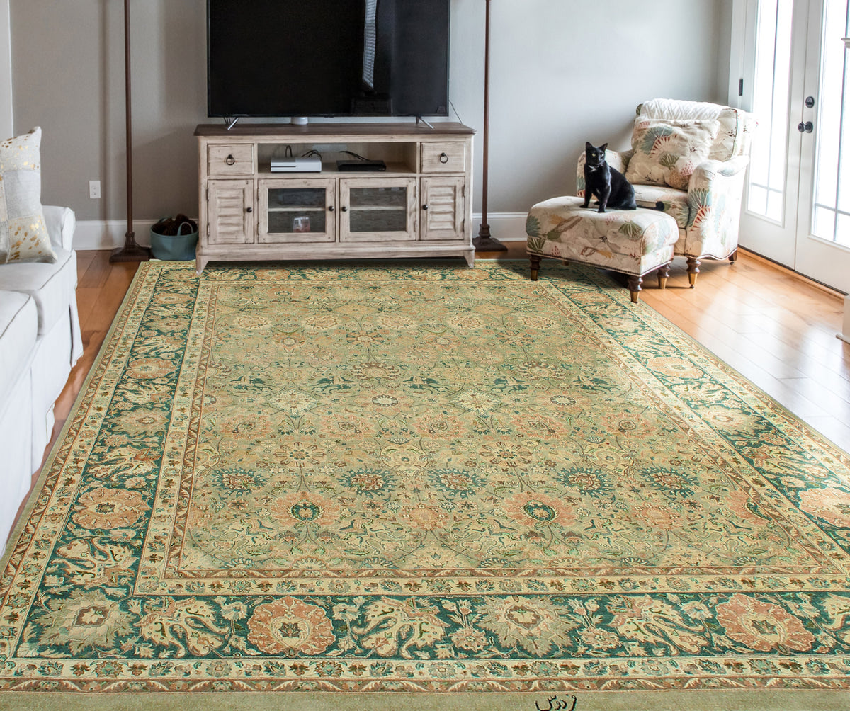 Wali Clive Lt. Green/Green Rug, 8'0 x 10'3 – Noori Rug