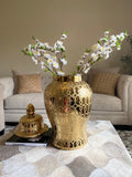 Hudson Gold Ceramic Scroll Ginger Jar (Multiple sizes)