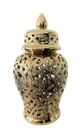 Parker Gold Ceramic Hollow Ginger Jar (Multiple sizes)