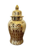 Hudson Gold Ceramic Scroll Ginger Jar (Multiple sizes)