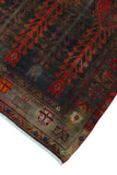 Semi Antique Bryon Red/Black Runner, 4'10" x 10'8"