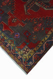 Vintage Darell Red/Grey Runner, 4'7" x 10'11"