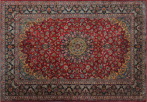 Semi Antique Naeem Red/Blue Rug, 9'7" x 13'5"