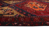 Vintage Mehry Red/Navy Runner, 3'1" x 14'0"