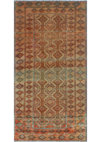 Semi Antique Rashidi Beige/Blue Rug, 2'8" x 5'1"