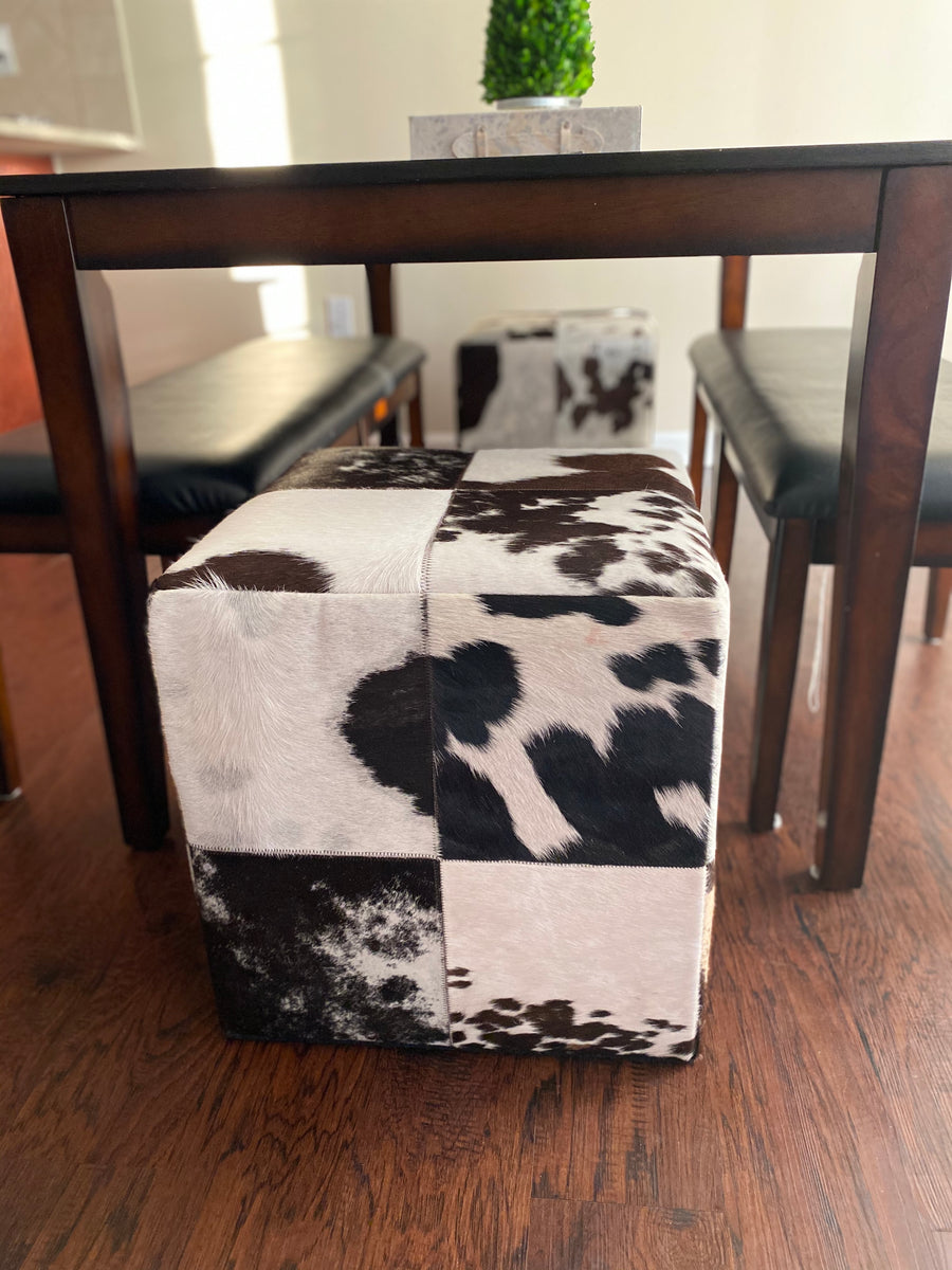 Animal hide pouf discount