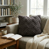 Hadley Grey Handmade Square Cotton Chevron Throw Pillow (Cover & Insert)