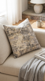 Benson Throw Pillow, Beige/Gray