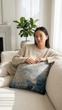 Ocean Throw Pillow, Blue/Gray