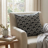 Lana Black Beaded Throw Pillow Cover & Insert
