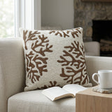 White/Gold Marcus Beaded Square Cotton Throw Pillow (Cover & Insert)