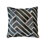 Noir Square Genuine Patchwork Cowhide Throw Pillow (Cover & Insert)