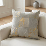 Flynn Gold Foil Cowhide Pillow