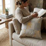 Flynn Gold Foil Cowhide Pillow