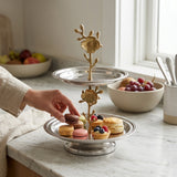 Morgan  2-Tier Floral Stand, Brass (10"x10"x13")