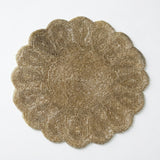 Liza beaded scalloped placemat 14" (Multiple colors)