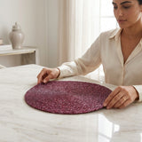 Xena Raspberry Red beaded placemat 14"