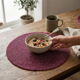 Xena Raspberry Red beaded placemat 14"