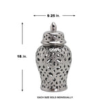 Parker Silver Ceramic Hollow Ginger Jar (Multiple sizes)