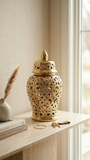 Parker Gold Ceramic Hollow Ginger Jar (Multiple sizes)