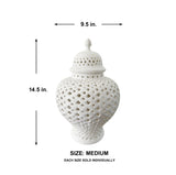Ella White Lattice Ginger Jar (Multiple sizes)
