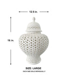 Ella White Lattice Ginger Jar (Multiple sizes)