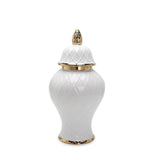 Lincoln White/ Gold Ginger Jar 8"x8"x17"