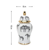 Zeb White Ceramic Ginger Jar (Multiple Sizes)