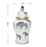 Zeb White Ceramic Ginger Jar (Multiple Sizes)