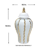 Mason White/ Gold Ruffle Ginger Jar (Multiple sizes)