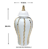 Mason White/ Gold Ruffle Ginger Jar (Multiple sizes)