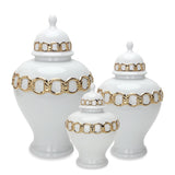 Soph White with Gold Chain Ginger Jar (Multiple Sizes)