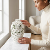 Rose vase with 3D floral design