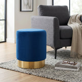 Liam Velvet Ottoman, (14"x14"x16")