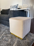 Modern Vicky Square Velvet Ottoman, (15.5"x15.5"x16.5")
