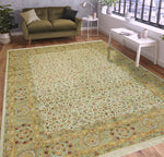 Wali Debbra Ivory/Lt. Green Rug, 9'1" x 11'11"