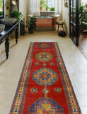 Fine VTG Irada Red/Beige Runner, 3'4" x 9'10"