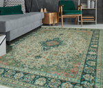 Wali Draven Grey/ Green Rug, 9'0" x 11'11"