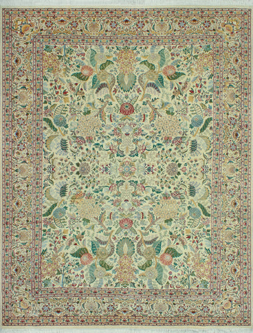 Wali Dominic Ivory/Lt. Green Rug, 8'10" x 12'0"