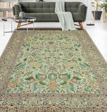 Wali Dominic Ivory/Lt. Green Rug, 8'10" x 12'0"