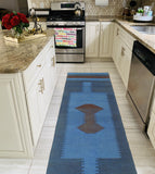 Winchester Hiram Blue/Grey Runner, 2'6" x 9'4"