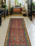 Fine VTG Aliceson Red/Blue Runner, 2'11" x 6'9"