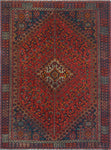 Fine VTG Kadriye Red/Navy Rug, 5'8" x 8'0"