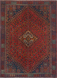 Fine VTG Kadriye Red/Navy Rug, 5'8" x 8'0"