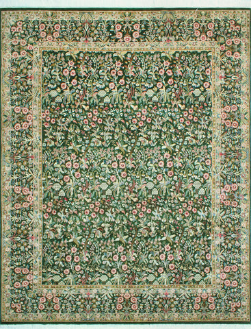 Wali Cynrik Drk. Green/Beige Rug, 7'10" x 10'1"