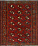 Vintage Aysun Red/Ivory Rug, 3'6" x 4'8"