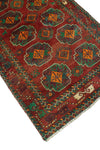 Fine VTG Aldric Red/Green Runner, 3'4" x 5'10"