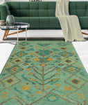 Balochi Aescby Lt. Green/Gold Rug, 3'1" x 4'11"